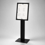 Podświetlany stojak na menu LED 4 x A4 Czarny – wolnostojący stojak informacyjny